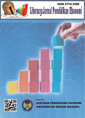 Literacy: Jurnal Pendidikan Ekonomi  adalah jurnal ilmiah yang diterbitkan oleh Jurusan Pendidikan Ekonomi Fakultas Ekonomi Universitas Negeri Manado. Jurnal ini bertujuan untuk menyajikan artikel ilmiah dari hasil penelitian yang mencakup berbagai topik pembelajaran Ekonomi yang berimplikasi untuk meningkatkan pendidikan dan pembelajaran Ekonomi.  Jurnal ini terbit di Bulan Juni dan Desember sejak tahun 2020.