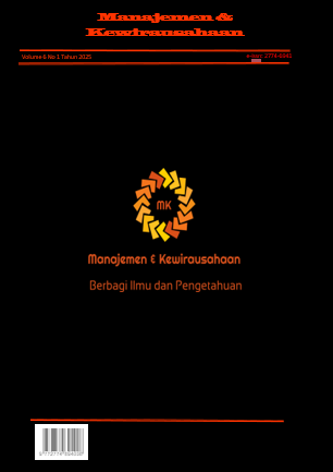 					View Vol. 6 No. 1 (2025): Manajemen & Kewirausahaan
				