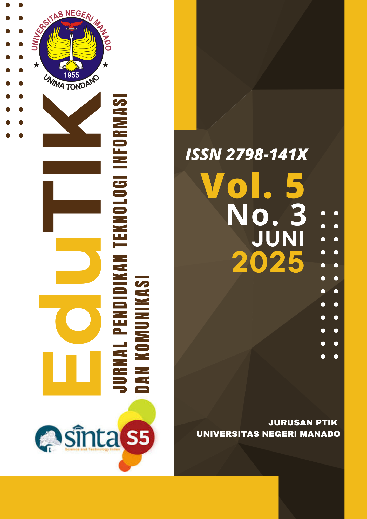 					View Vol. 5 No. 3 (2025): EduTIK : Juni 2025
				